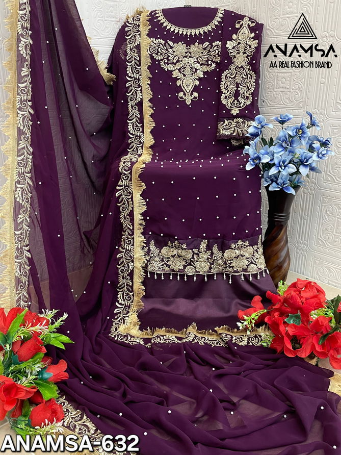 Anamsa 635 Georgette Embroidery Pakistani Suit Suppliers In India